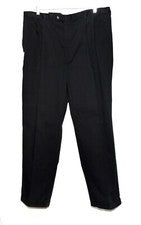 Pantalones con puños Haggar negros caquis calce relajado plisados delanteros para hombre 40 x 32 nuevos con etiquetas