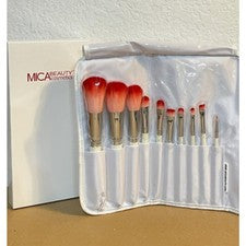 Juego de 10 brochas de belleza de mica de lujo nuevo en caja aplicación de maquillaje de alta calidad