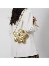 Bolso De Mujer Bandolera Clutch Oro Brillante Elegante Moda Estrella U021711