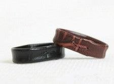 Nuevo 2ps Correa de reloj de cuero Anillo de retención Lazo Guardián Negro/Marrón