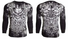 Camisa térmica Xtreme Couture by Affliction para hombre OFERTA negra calavera motociclista