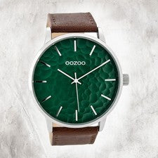 Oozoo Cuero Reloj para Hombre C9441 Análogo de Cuarzo Pulsera Braun UOC9441