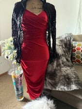 BODY CENTRAL MUJER ROJO BODY CON VESTIDO, ELÁSTICO, San Valentín, TALLA PEQUEÑA, NUEVO SIN ETIQUETAS