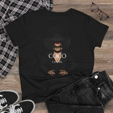 Camiseta gráfica elegante para mujer de algodón,