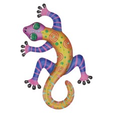Colgante de pared de hierro de 1 pieza decoración de fondo para el hogar adorno único de gecko