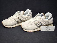 Zapatos de gamuza New Balance 574 para mujer tallas Sea Salt Leopardo blanco WL574XD2 NBY