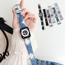 Correa de tela Jean de moda estilo elegante para correa de reloj Apple 41 45 49 mm 38 40 44 mm