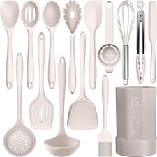 Set utensilios cocina silicona 446°F antiadherentes pinzas espátula cura