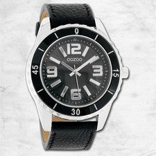 Oozoo Reloj De Pulsera Unisex Serie Vintage Analógico De Cuero Negro UOC4274A