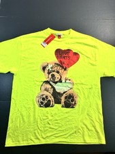 Headgear Classics Love Hurts Camiseta Oso y Corazón Estampado Gráfico Amarillo Talla XL NUEVO