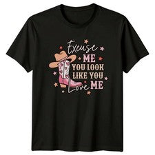 Excuse Me You Look Mujer Camiseta Vaquera Moda Western