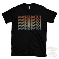 CAMISETA ESTILO RETRO REPETIDO LOTE MAINES para hombre y mujer Reino Unido top name regalo