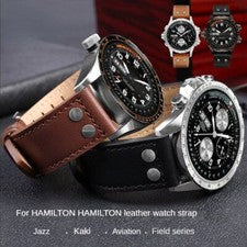 Correa de reloj de cuero genuino apta para Hamilton H70655733 H70595593 Aviation Field