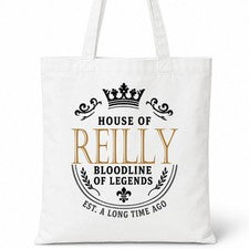 Bolso de Mano REILLY Family Surname House Of White Algodón