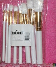 Terre Mere Cepillos Veganos BLANCO 8 Piezas JUEGO TAMAÑO COMPLETO