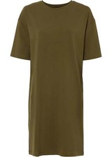 Nuevo Vestido Camisa T. 40/42 Oliva Oscuro Vestido Camisa Vestido Verano Corto Casual Vestido