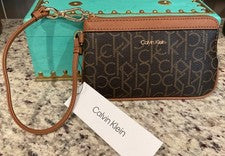 Bolso sin asas de muñeca CK Signature marrón H6JLI6JH para mujer precio de venta sugerido por el fabricante $40 nuevo co