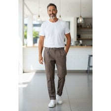 Pantalones de montura para hombre estilo distintivo microfibra cintura cómoda 38W x 30L NUEVO