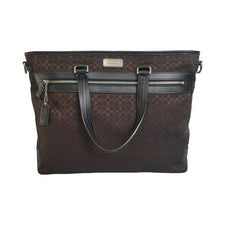 Maletín bolso de mano Coach Mini Signature bidireccional marrón oscuro F70291