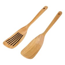 Utensilios de cocina de madera, 2 piezas cucharas y espátula de madera para cocinar8011