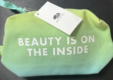 Bolso de cosméticos Origins nuevo con etiquetas Beauty Is On The Inside con cremallera superior bolsa de 9,5"x7" solamen