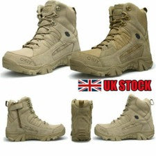 Hombres Militar Táctico Combate Senderismo Botas Desierto Zapatos Entrenamiento al Aire Libre Zapatos
