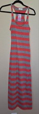 Vestido de mujer Ace Fashion naranja y gris a rayas dañado con etiqueta - talla M