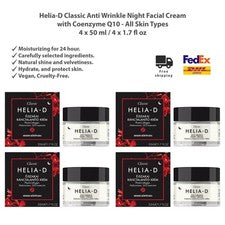 Helia-D Classic Crema de Noche Vegana Antiarrugas con Ácido Hialurónico 4x50ml