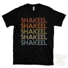 CAMISETA SHAKEEL ESTILO RETRO REPETIDO Hombre y Mujer Novedad Genial Nombre Regalo