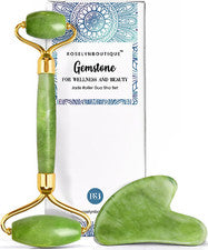Herramientas faciales y rodillo facial Gua Sha para herramienta de cuidado de la piel natural sin arrugas rollo de jade