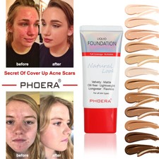 Base líquida TWIN PACK PHOERA cobertura completa aterciopelada mate maquillaje impecable Reino Unido
