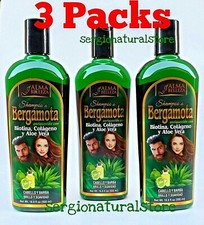 3 Paquetes Champú BERGAMOTA BIOTINA Aloe Vera COLAGENO Queratina Cabello y Barba 500ml