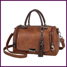 Bolso de hombro grande con borla bandolera para mujer Bolso de mano Moda Bolso con cremallera Cartera
