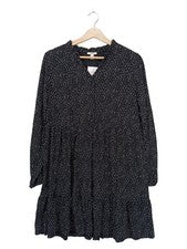 Vestido túnica mujer EDC by Esprit talla L negro punteado viscosa