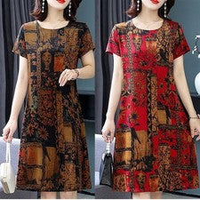 Moda Bautiful línea A línea A vestido camiseta A para ocio vestido largo verano