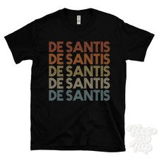 CAMISETA ESTILO RETRO REPETIDA DE SANTIS para hombre y mujer novedad genial nombre regalo