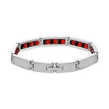 Pulsera de acero inoxidable con eslabones de protección contra mal de ojo interior pulsera Elegua con cuentas