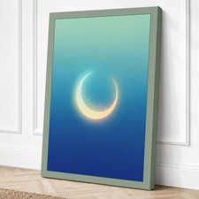 Impresión en lienzo minimalista cielo iluminado por la luna arte de pared decoración del hogar listo para colgar
