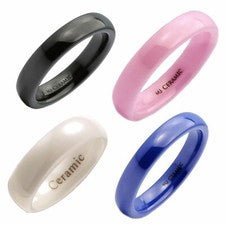 Alianza clásica de cerámica 3-10 mm rosa, blanco, azul, azul claro, negro