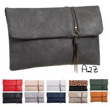 Bolso sin asas grande de cuero sintético para mujer noche boda bolso de hombro bolsa Reino Unido