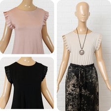 Blusa para mujer Top con volantes manga gorra talla única