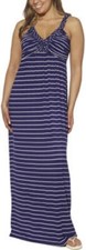 Maxi Vestido para Mujer Design History Azul Marino Tinta Blanco Sin Mangas Cuello en V Pequeño Nuevo con Etiquetas