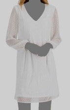 INC International Concepts Vestido suizo blanco de puntas con escote automático talla S.