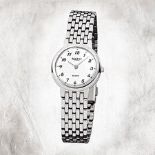 Regent Acero Reloj de Mujer F-909 Cuarzo Pulsera de Plata URF909
