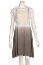 JE T´ÂLENE dress Lace Insert I 42 = D 36 off-white taupe brown 33182 NEW
