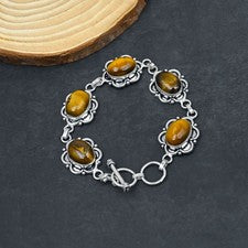 Pulsera de joyería de plata esterlina 925 hecha a mano con piedras preciosas ...