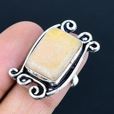 Anillo de joyería de plata esterlina 925 hecho a mano con piedras preciosas...