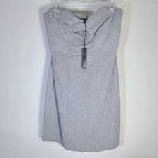 She Said... Vestido para mujer sin tirantes funda mini gris novia tubo liso L