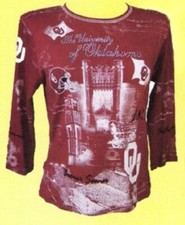 Camisetas universitarias de moda para mujer de la Universidad de Oklahoma de P. Michael Inc