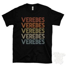 CAMISETA ESTILO RETRO REPETIDO VERBES para hombre y mujer novedad genial nombre regalo